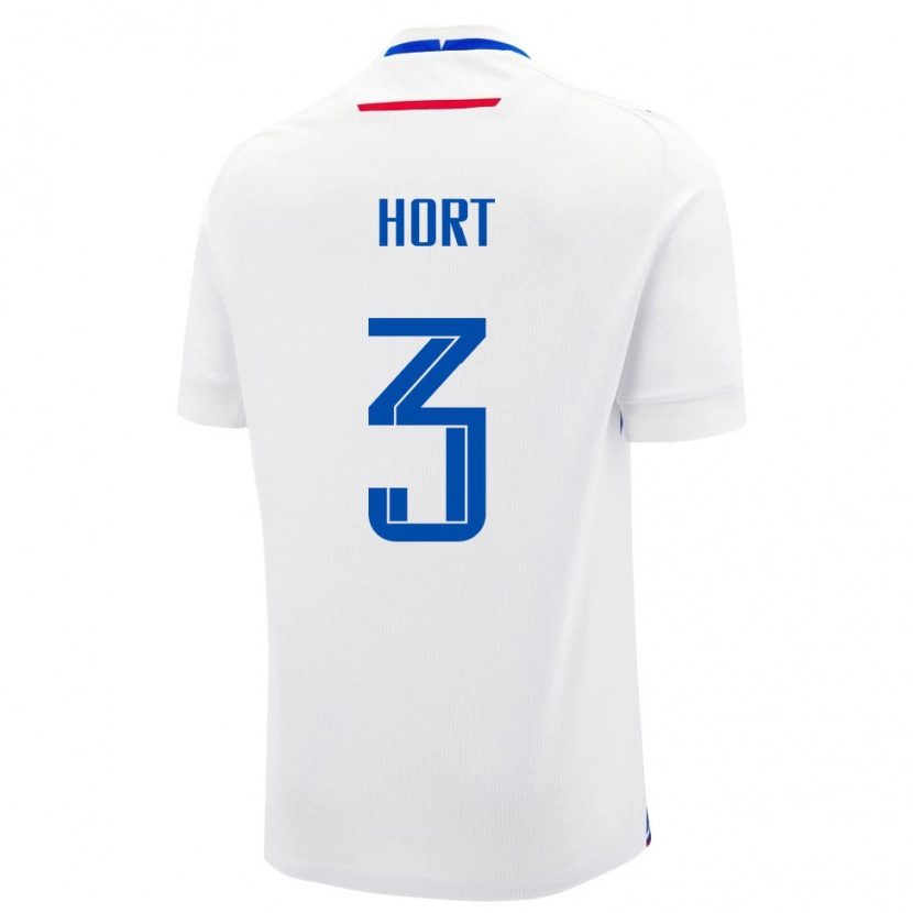 Danxen Men Slovakia Leonard Hort #3 White Blue Away Jersey 26-28 T-Shirt