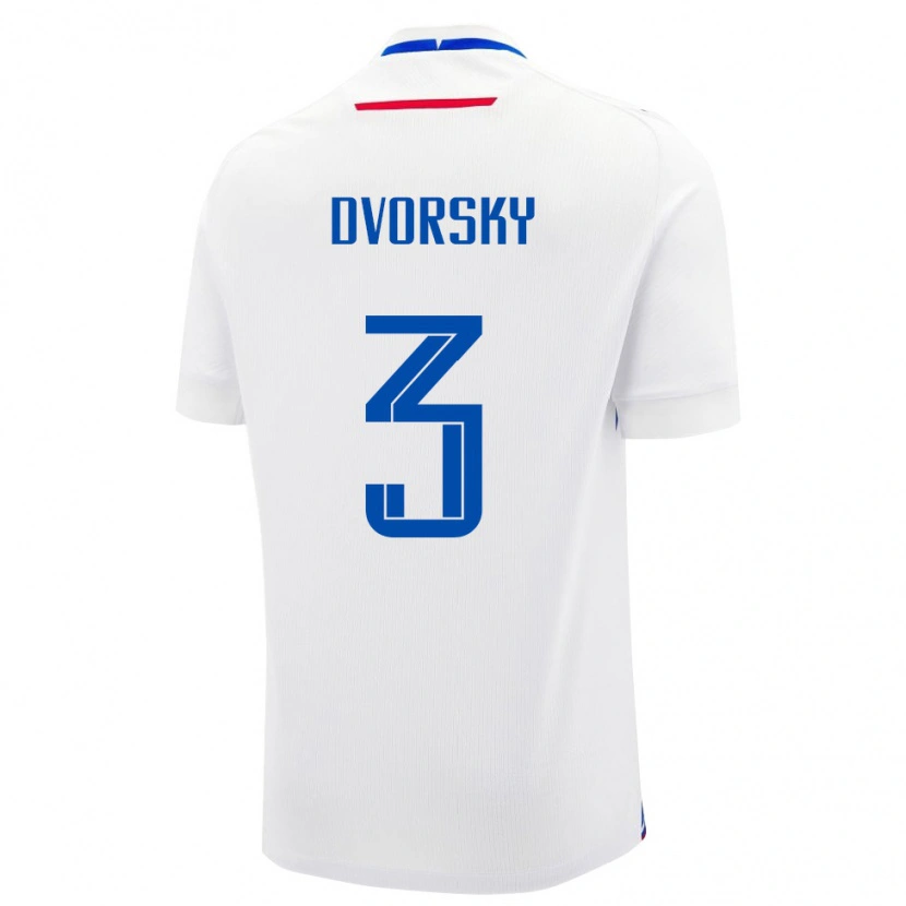 Danxen Men Slovakia Lukas Dvorsky #3 White Blue Away Jersey 26-28 T-Shirt