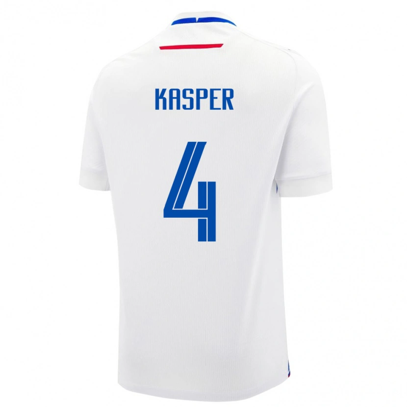 Danxen Men Slovakia Adam Kasper #4 White Blue Away Jersey 26-28 T-Shirt