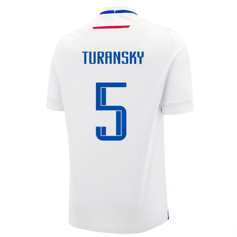 Danxen Men Slovakia Martin Turansky #5 White Blue Away Jersey 26-28 T-Shirt