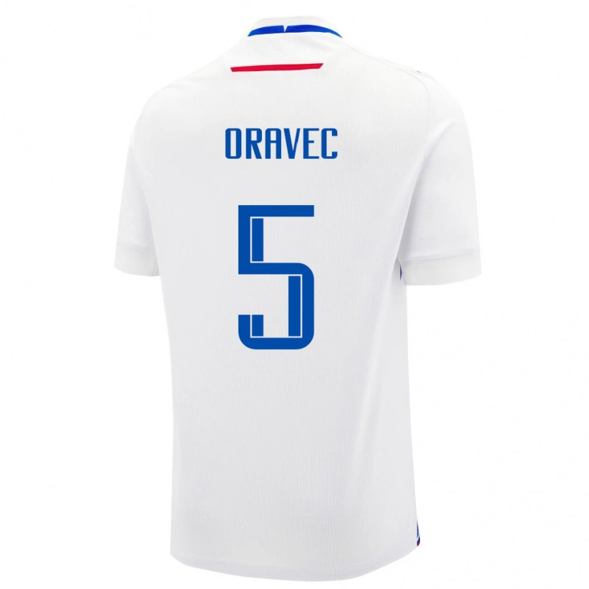 Danxen Men Slovakia Adam Oravec #5 White Blue Away Jersey 26-28 T-Shirt