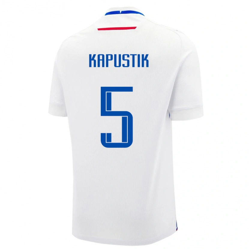 Danxen Men Slovakia Killian Kapustik #5 White Blue Away Jersey 26-28 T-Shirt