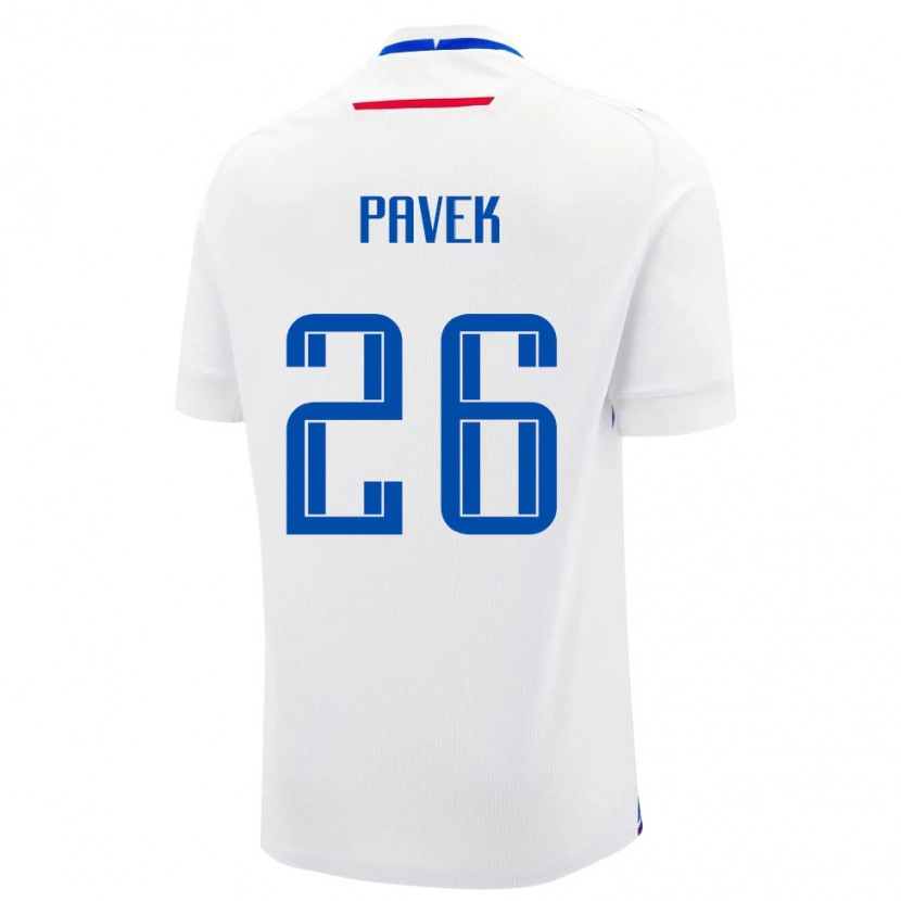 Danxen Men Slovakia Hugo Pavek #26 White Blue Away Jersey 26-28 T-Shirt