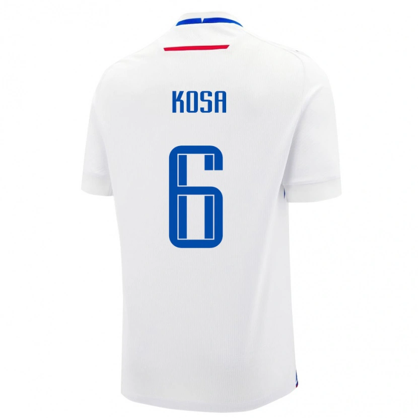 Danxen Men Slovakia Sebastian Kosa #6 White Blue Away Jersey 26-28 T-Shirt