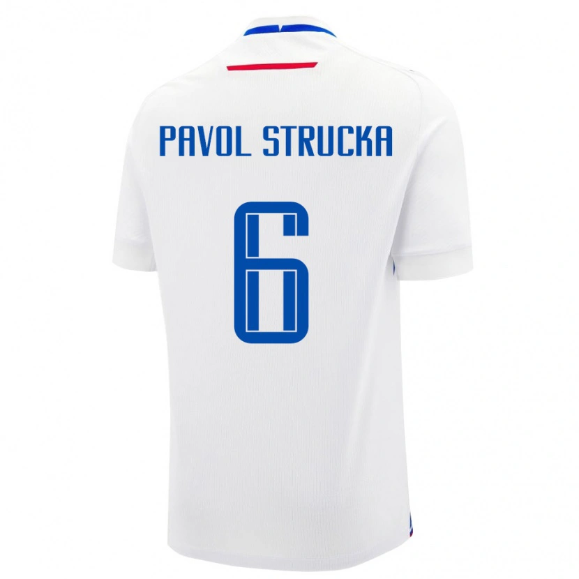 Danxen Men Slovakia Kristian Pavol Strucka #6 White Blue Away Jersey 26-28 T-Shirt