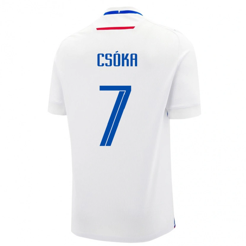 Danxen Men Slovakia Bálint Csóka #7 White Blue Away Jersey 26-28 T-Shirt