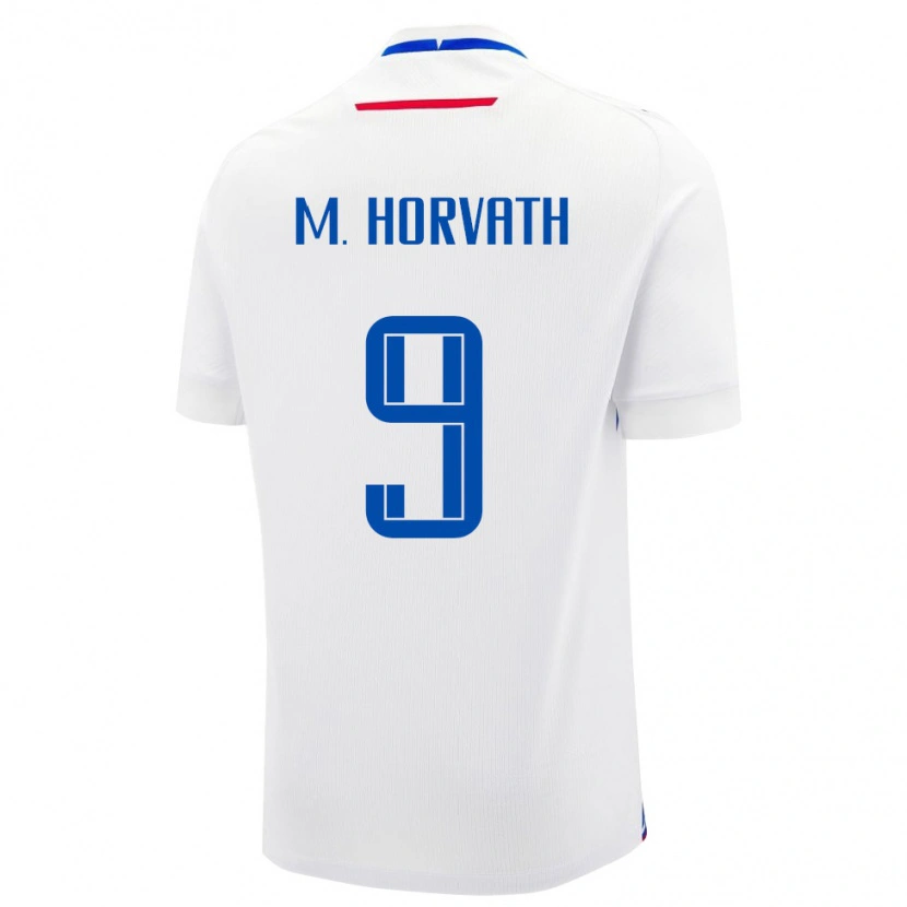 Danxen Men Slovakia Mark Alexander Horvath #9 White Blue Away Jersey 26-28 T-Shirt