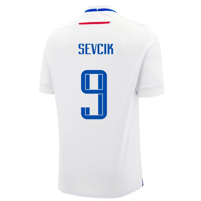 Danxen Men Slovakia Simon Sevcik #9 White Blue Away Jersey 26-28 T-Shirt