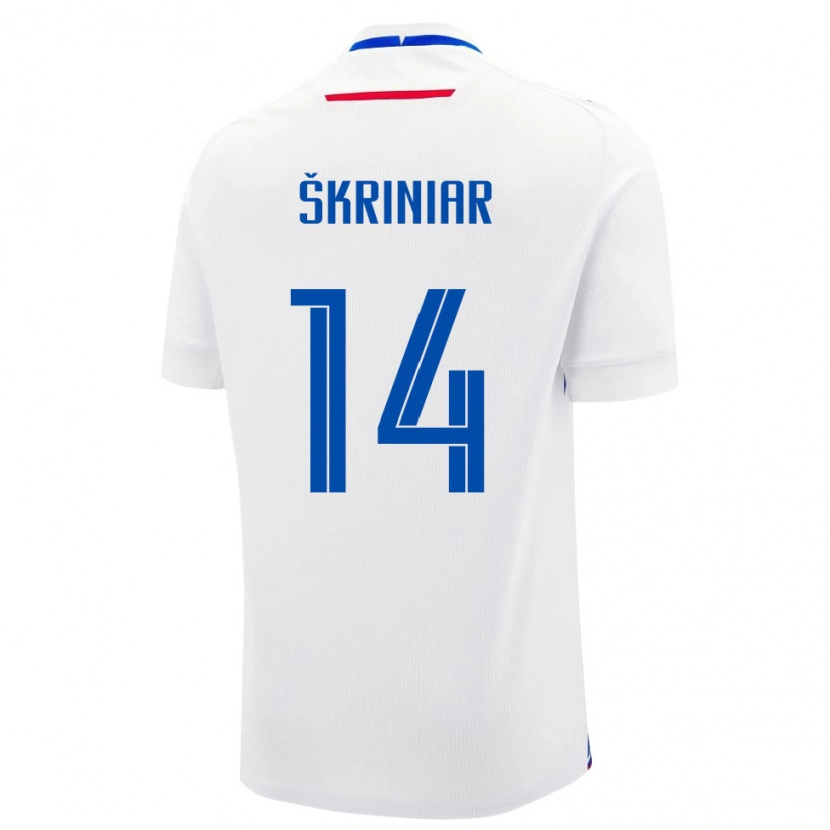 Danxen Men Slovakia Milan Škriniar #14 White Blue Away Jersey 26-28 T-Shirt
