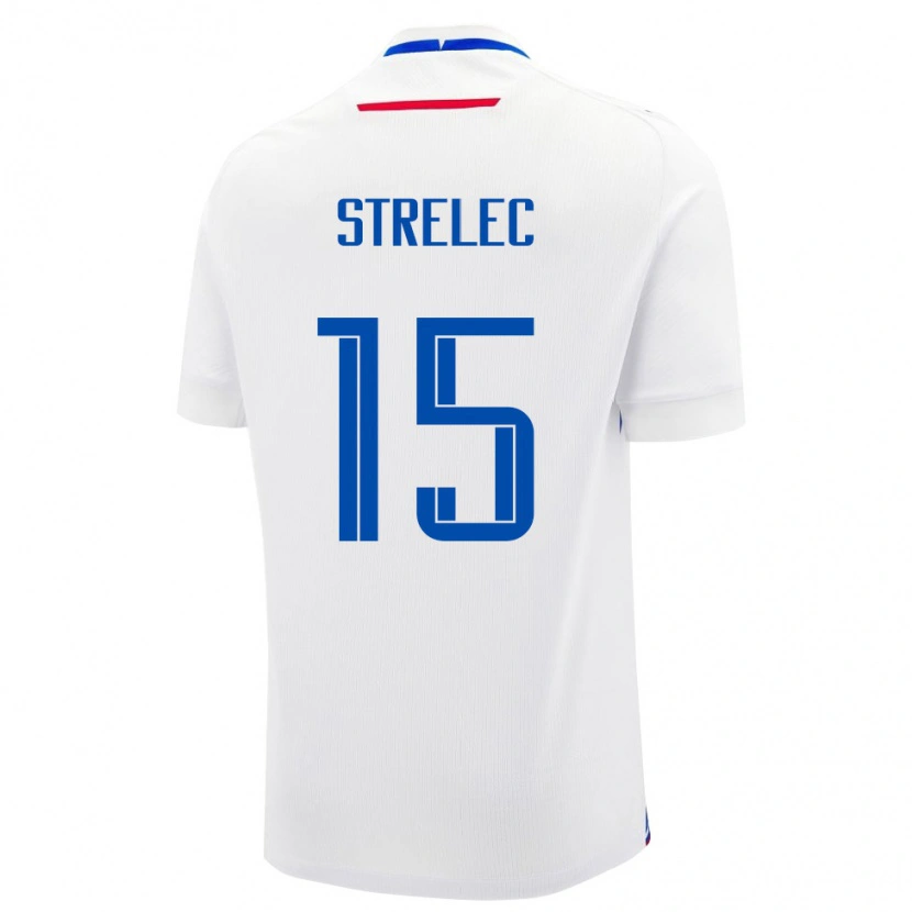 Danxen Men Slovakia David Strelec #15 White Blue Away Jersey 26-28 T-Shirt