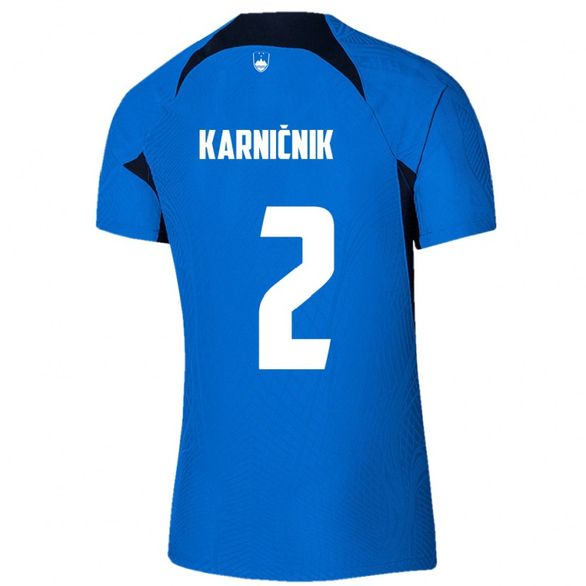 Danxen Men Slovenia Zan Karnicnik #2 Blue White Away Jersey 26-28 T-Shirt