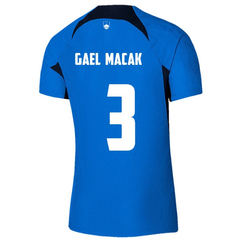 Danxen Men Slovenia Gael Macak #3 Blue White Away Jersey 26-28 T-Shirt