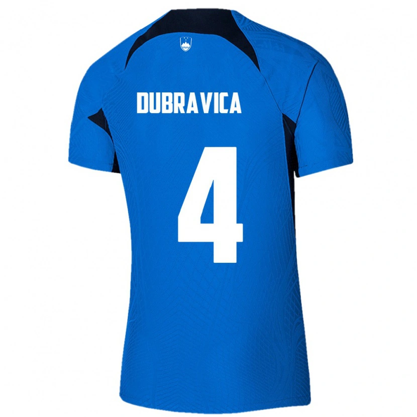 Danxen Men Slovenia Leon Dubravica #4 Blue White Away Jersey 26-28 T-Shirt