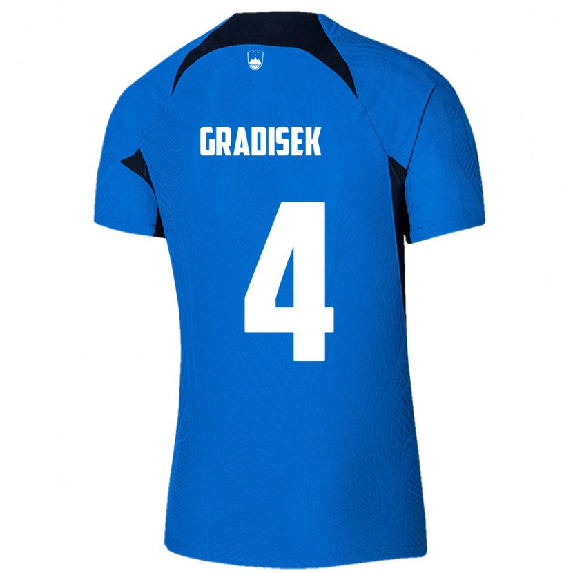 Danxen Men Slovenia Sara Gradišek #4 Blue White Away Jersey 26-28 T-Shirt