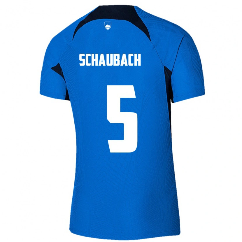 Danxen Men Slovenia Rok Schaubach #5 Blue White Away Jersey 26-28 T-Shirt