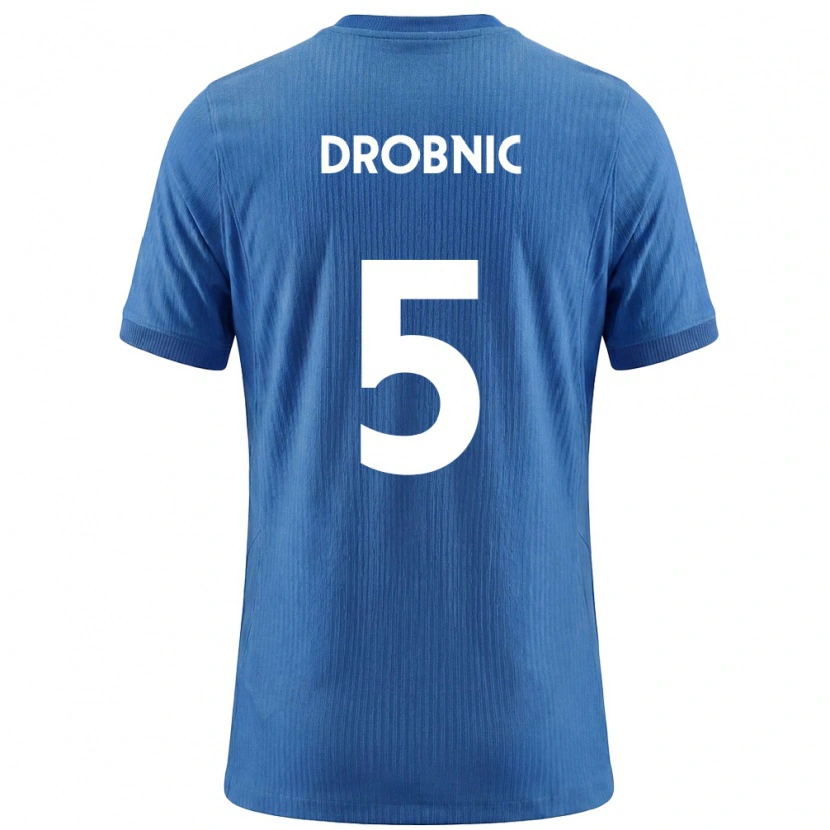 Danxen Men Slovenia Dominik Drobnic #5 Blue White Away Jersey 26-28 T-Shirt