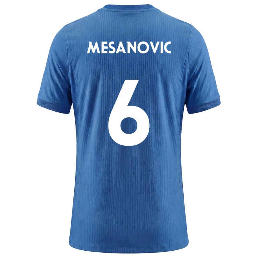 Danxen Men Slovenia Emin Mesanovic #6 Blue White Away Jersey 26-28 T-Shirt