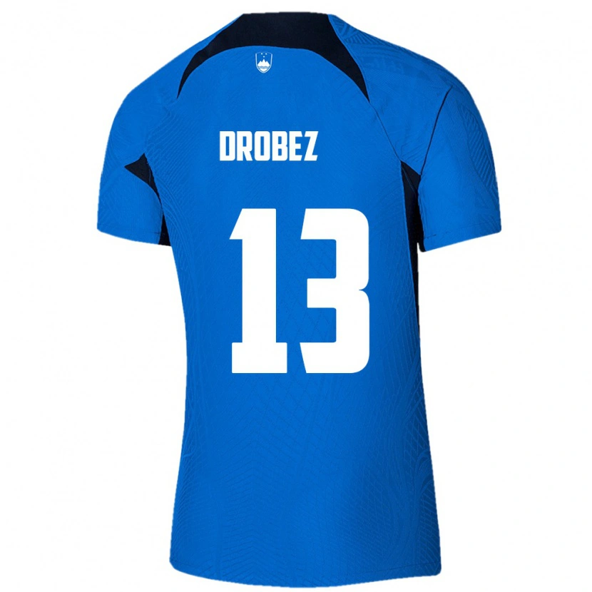 Danxen Men Slovenia Timotej Drobez #13 Blue White Away Jersey 26-28 T-Shirt