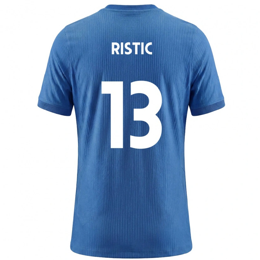 Danxen Men Slovenia Aleks Ristic #13 Blue White Away Jersey 26-28 T-Shirt