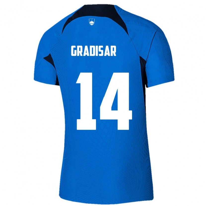Danxen Men Slovenia Nejc Gradisar #14 Blue White Away Jersey 26-28 T-Shirt