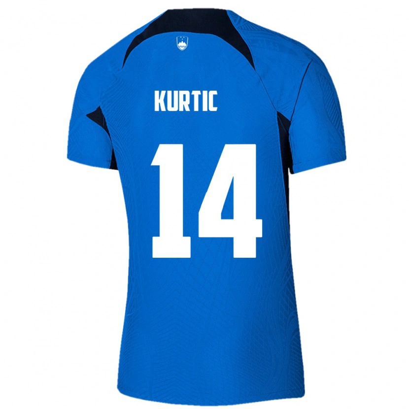 Danxen Men Slovenia Jasmin Kurtic #14 Blue White Away Jersey 26-28 T-Shirt