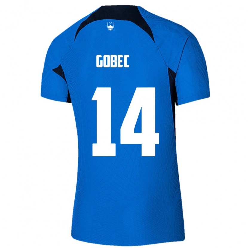 Danxen Men Slovenia Stijan Gobec #14 Blue White Away Jersey 26-28 T-Shirt