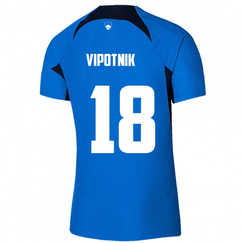 Danxen Men Slovenia Žan Vipotnik #18 Blue White Away Jersey 26-28 T-Shirt