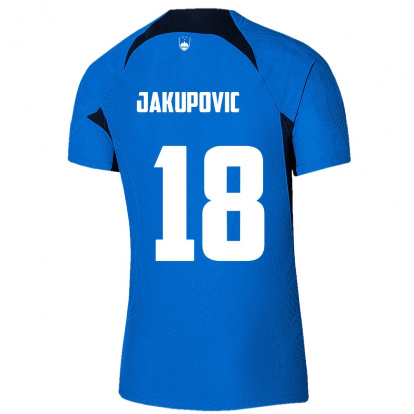 Danxen Men Slovenia Aldin Jakupovic #18 Blue White Away Jersey 26-28 T-Shirt