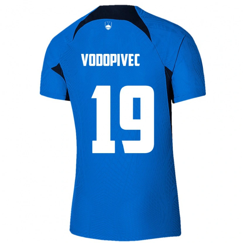 Danxen Men Slovenia Aljaz Vodopivec #19 Blue White Away Jersey 26-28 T-Shirt