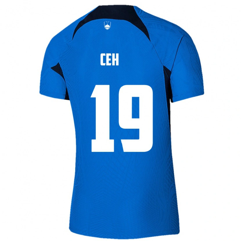Danxen Men Slovenia Lukas Ceh #19 Blue White Away Jersey 26-28 T-Shirt