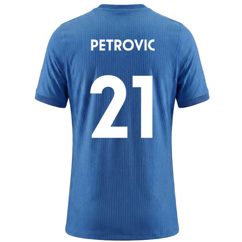 Danxen Men Slovenia Zan Petrovic #21 Blue White Away Jersey 26-28 T-Shirt