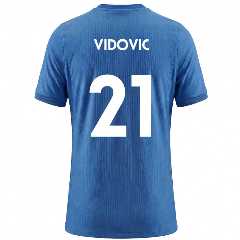 Danxen Men Slovenia Patrik Vidovic #21 Blue White Away Jersey 26-28 T-Shirt