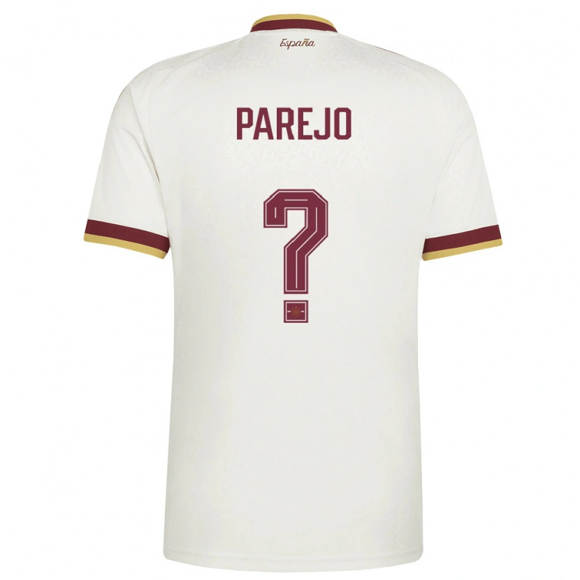 Danxen Men Spain Óscar Parejo #0 Off-White Burgundy Away Jersey 26-28 T-Shirt