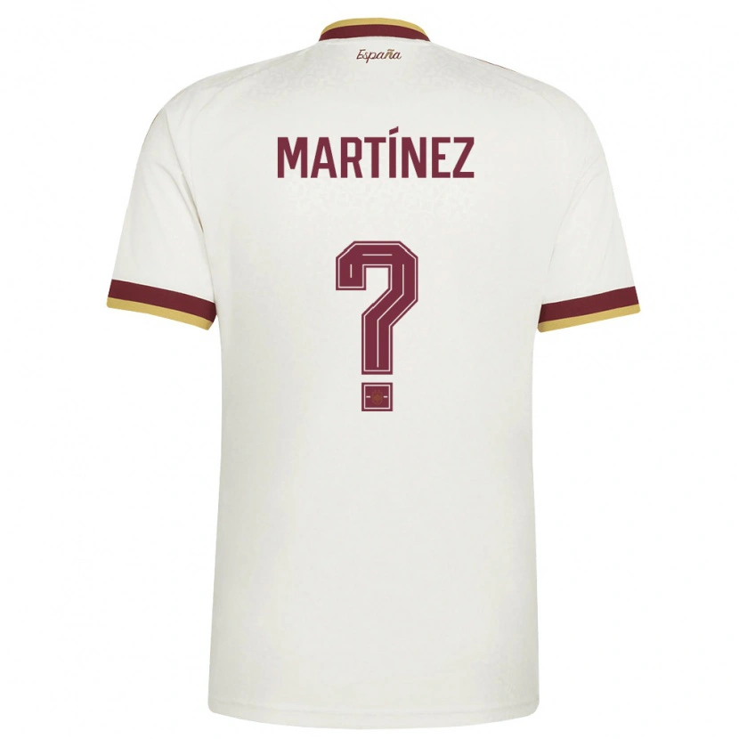Danxen Men Spain Roc Martínez #0 Off-White Burgundy Away Jersey 26-28 T-Shirt