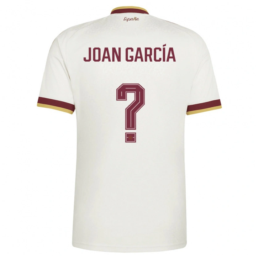 Danxen Men Spain Joan García #0 Off-White Burgundy Away Jersey 26-28 T-Shirt