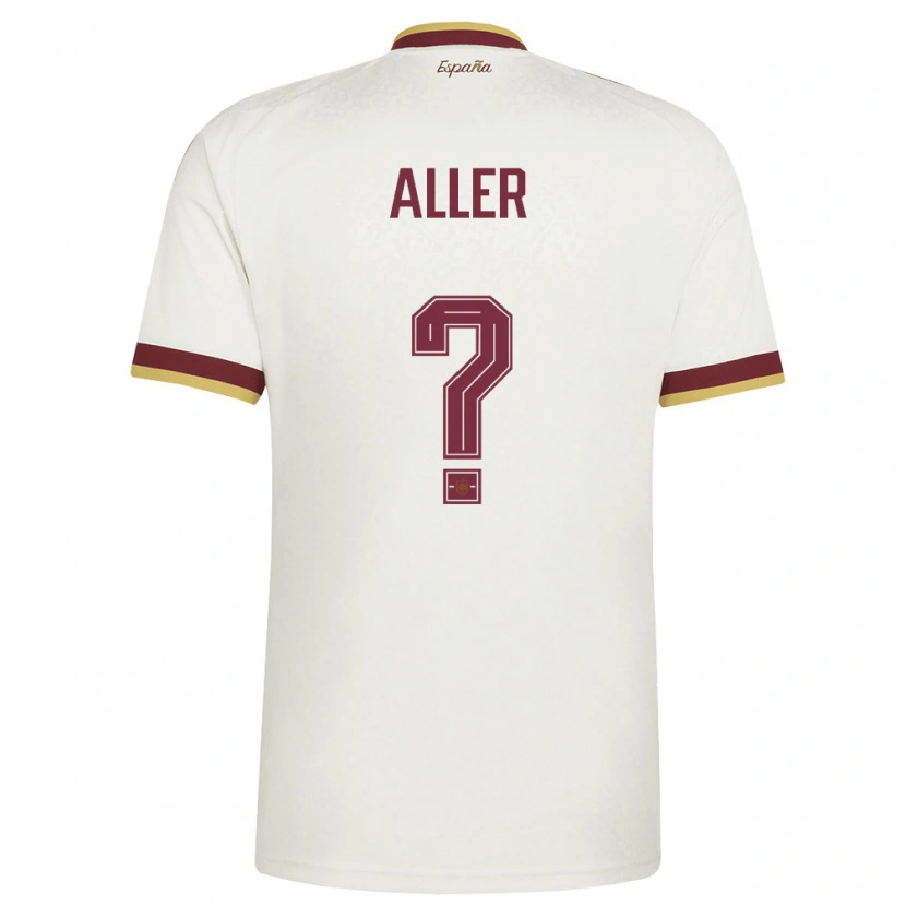 Danxen Men Spain Eder Aller #0 Off-White Burgundy Away Jersey 26-28 T-Shirt