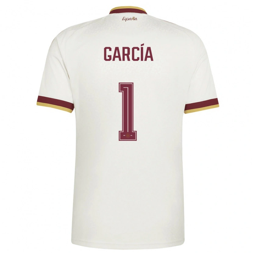 Danxen Men Spain Simón García #1 Off-White Burgundy Away Jersey 26-28 T-Shirt