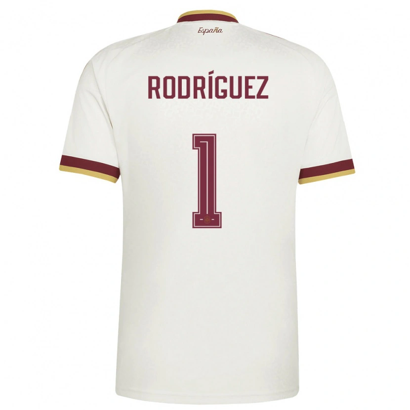 Danxen Men Spain Iker Rodríguez #1 Off-White Burgundy Away Jersey 26-28 T-Shirt