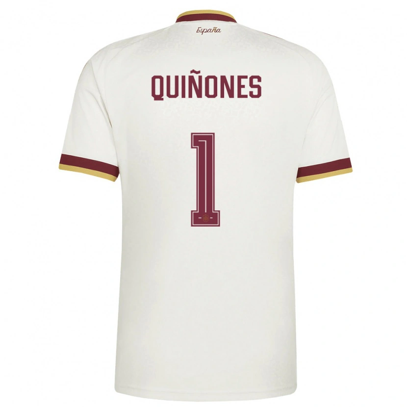 Danxen Men Spain Mariasun Quinones #1 Off-White Burgundy Away Jersey 26-28 T-Shirt