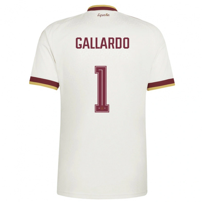 Danxen Men Spain Dolores Gallardo #1 Off-White Burgundy Away Jersey 26-28 T-Shirt