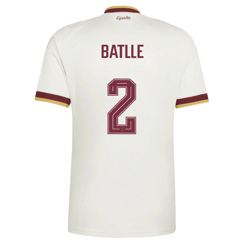 Danxen Men Spain Ona Batlle #2 Off-White Burgundy Away Jersey 26-28 T-Shirt