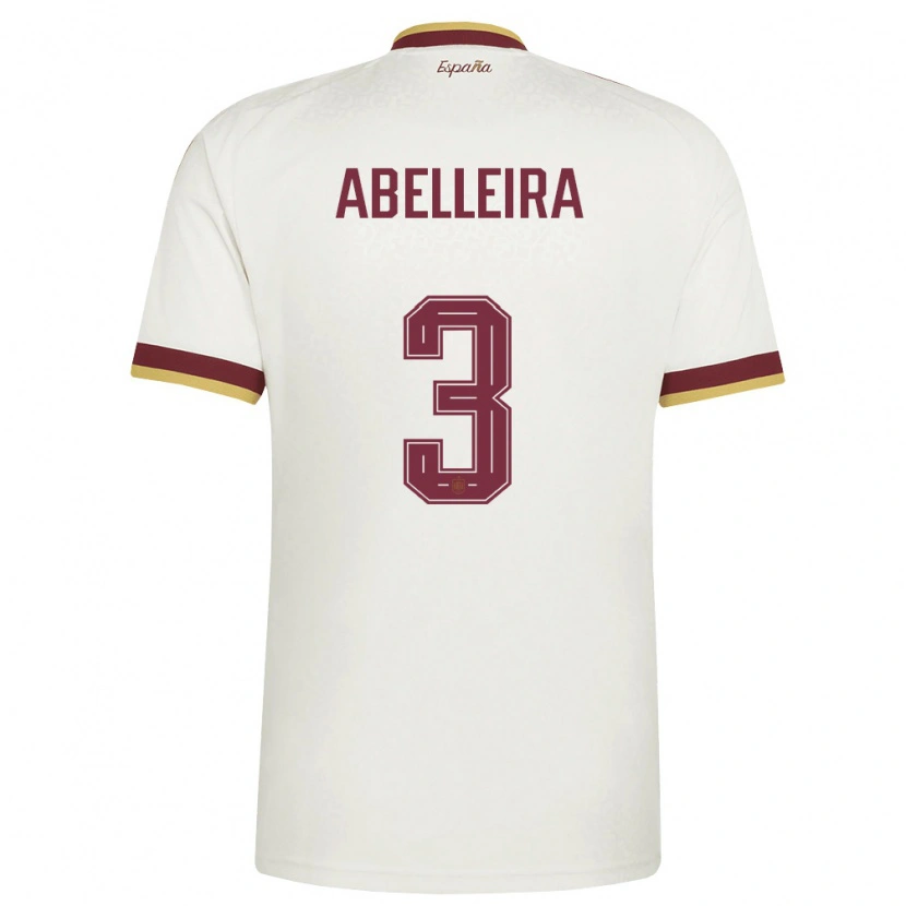 Danxen Men Spain Teresa Abelleira #3 Off-White Burgundy Away Jersey 26-28 T-Shirt