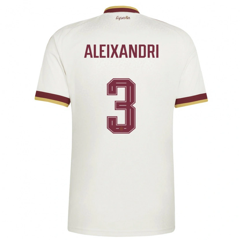 Danxen Men Spain Laia Aleixandri #3 Off-White Burgundy Away Jersey 26-28 T-Shirt