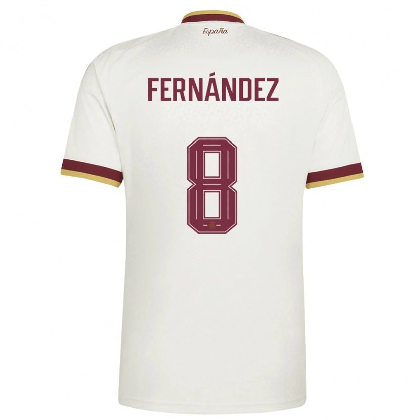 Danxen Men Spain Dro Fernández #8 Off-White Burgundy Away Jersey 26-28 T-Shirt