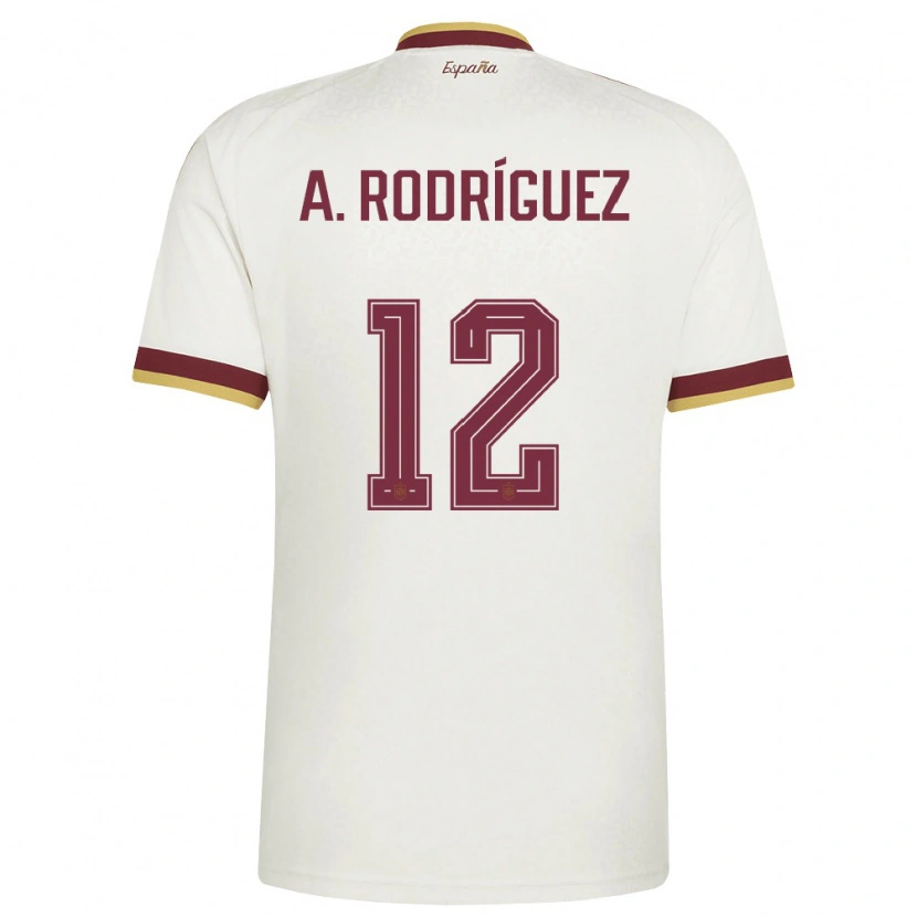 Danxen Men Spain Anxo Rodríguez #12 Off-White Burgundy Away Jersey 26-28 T-Shirt