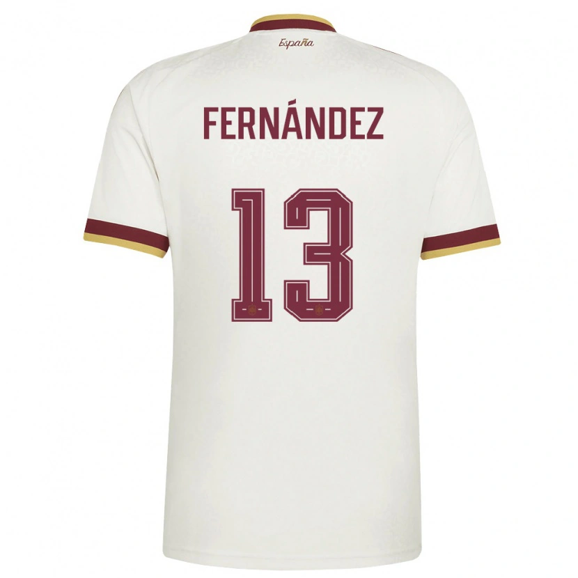 Danxen Men Spain Cesar Fernandez #13 Off-White Burgundy Away Jersey 26-28 T-Shirt