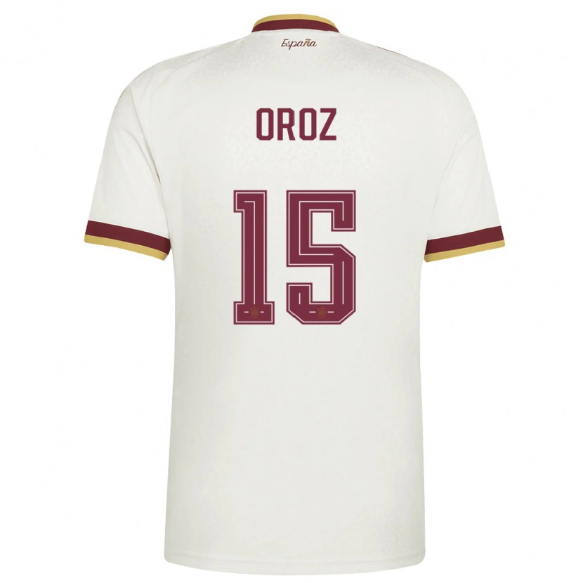 Danxen Men Spain Maite Oroz #15 Off-White Burgundy Away Jersey 26-28 T-Shirt