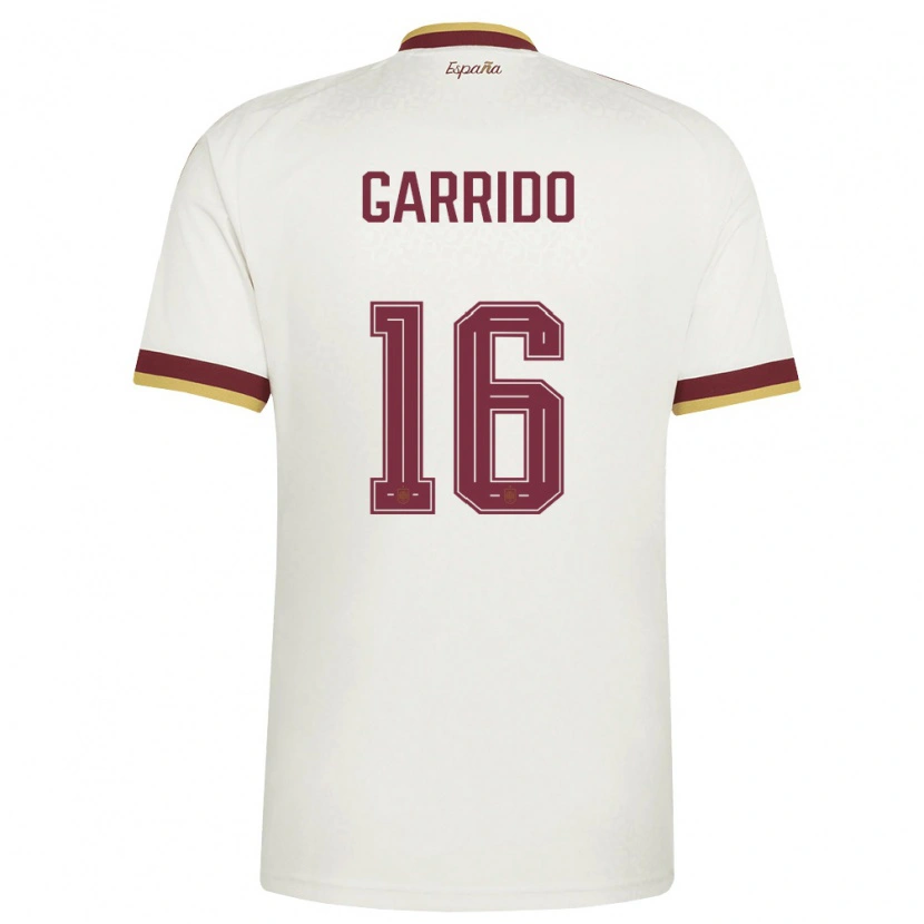 Danxen Men Spain Aleix Garrido #16 Off-White Burgundy Away Jersey 26-28 T-Shirt