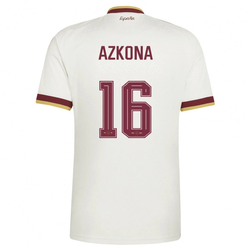 Danxen Men Spain Ane Azkona #16 Off-White Burgundy Away Jersey 26-28 T-Shirt