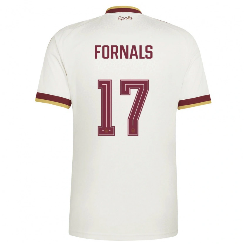 Danxen Men Spain Pablo Fornals #17 Off-White Burgundy Away Jersey 26-28 T-Shirt